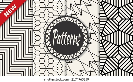 Set of arabic seamless patterns. Asian geometric traditional design islamic pattern. Seamless arabic ramadan pattern.