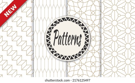 Set of arabic seamless patterns. Asian geometric traditional design islamic pattern. Seamless arabic ramadan pattern.