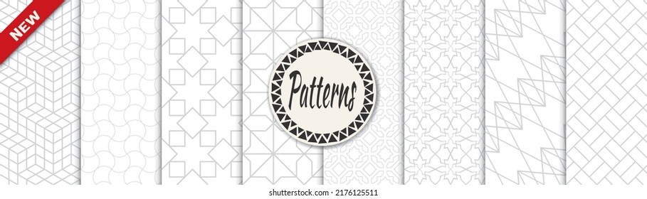 Set of arabic seamless patterns. Asian geometric traditional design islamic pattern. Seamless arabic ramadan pattern.