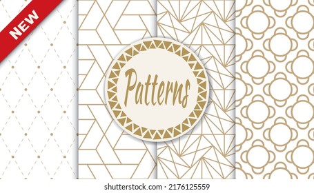 Set of arabic seamless patterns. Asian geometric traditional design islamic pattern. Seamless arabic ramadan pattern.