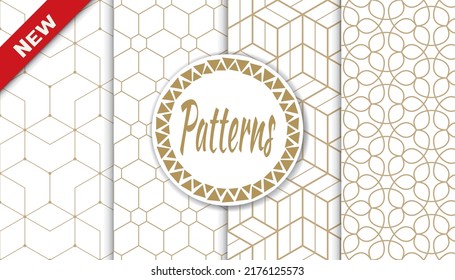 Set of arabic seamless patterns. Asian geometric traditional design islamic pattern. Seamless arabic ramadan pattern.
