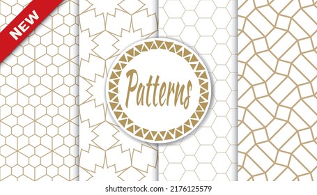 Set of arabic seamless patterns. Asian geometric traditional design islamic pattern. Seamless arabic ramadan pattern.