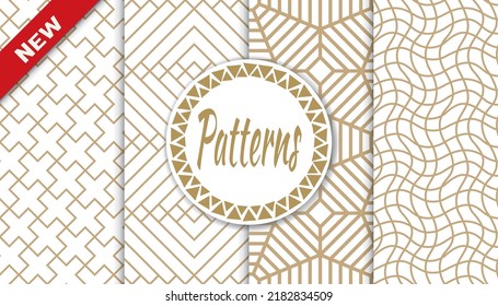 Set of arabic seamless patterns. Asian geometric traditional design islamic pattern. Seamless arabic ramadan pattern.