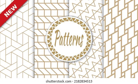 Set of arabic seamless patterns. Asian geometric traditional design islamic pattern. Seamless arabic ramadan pattern.