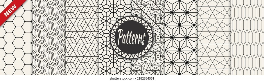 Satz von arabischen nahtlosen Mustern. Asiatische geometrische, traditionelle Design-islamische Muster. Nahtlose arabische Rmadan-Muster.