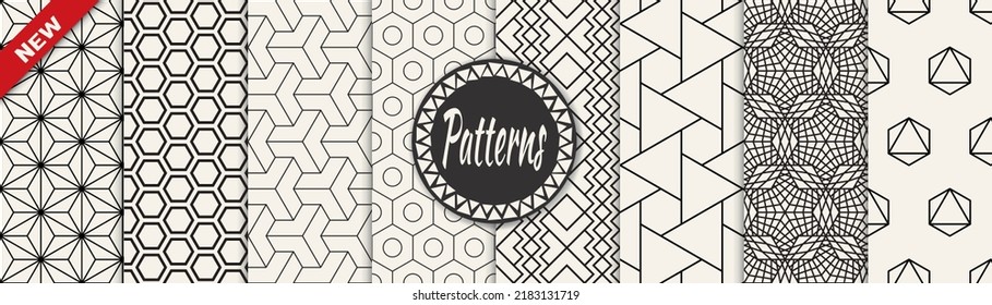 Set of arabic seamless patterns. Asian geometric traditional design islamic pattern. Seamless arabic ramadan pattern.