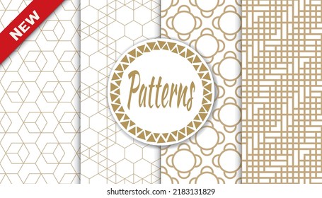 Satz von arabischen nahtlosen Mustern. Asiatische geometrische, traditionelle Design-islamische Muster. Nahtlose arabische Rmadan-Muster.
