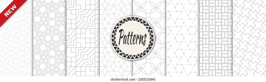 Set of arabic seamless patterns. Asian geometric traditional design islamic pattern. Seamless arabic ramadan pattern.