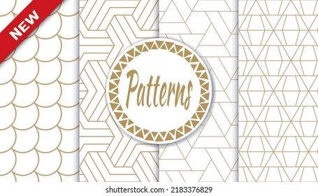 Set of arabic seamless patterns. Asian geometric traditional design islamic pattern. Seamless arabic ramadan pattern.