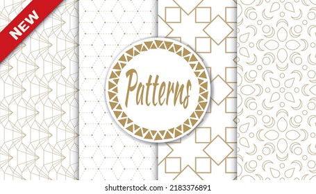 Set of arabic seamless patterns. Asian geometric traditional design islamic pattern. Seamless arabic ramadan pattern.