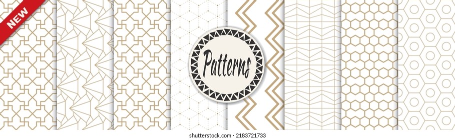 Satz von arabischen nahtlosen Mustern. Asiatische geometrische, traditionelle Design-islamische Muster. Nahtlose arabische Rmadan-Muster.