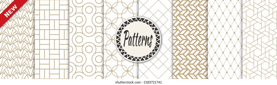Set of arabic seamless patterns. Asian geometric traditional design islamic pattern. Seamless arabic ramadan pattern.