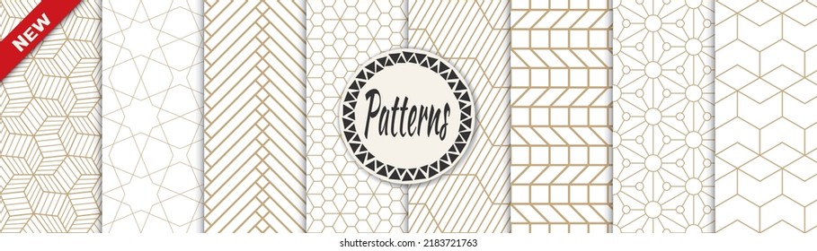 Set of arabic seamless patterns. Asian geometric traditional design islamic pattern. Seamless arabic ramadan pattern.