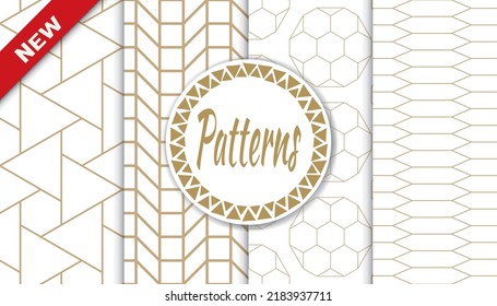 Set of arabic seamless patterns. Asian geometric traditional design islamic pattern. Seamless arabic ramadan pattern.