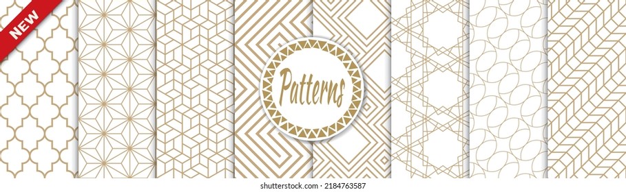 Set of arabic seamless patterns. Asian geometric traditional design islamic pattern. Seamless arabic ramadan pattern.