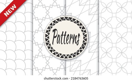 Set of arabic seamless patterns. Asian geometric traditional design islamic pattern. Seamless arabic ramadan pattern.
