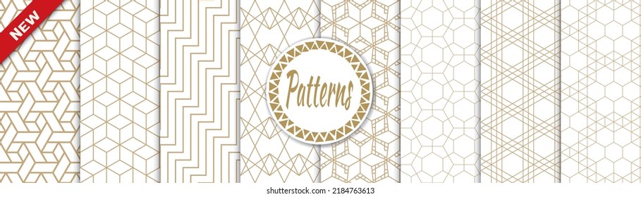 Conjunto de patrones árabes sin fisuras. Patrón islámico geométrico tradicional de diseño asiático. Patrón de ramadán árabe sin foco.