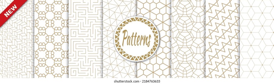 Set of arabic seamless patterns. Asian geometric traditional design islamic pattern. Seamless arabic ramadan pattern.