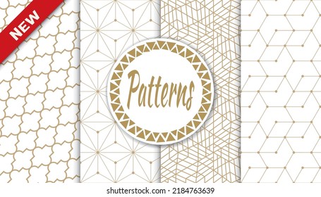 Satz von arabischen nahtlosen Mustern. Asiatische geometrische, traditionelle Design-islamische Muster. Nahtlose arabische Rmadan-Muster.
