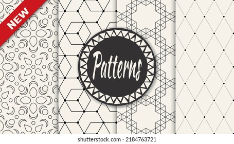 Set of arabic seamless patterns. Asian geometric traditional design islamic pattern. Seamless arabic ramadan pattern.