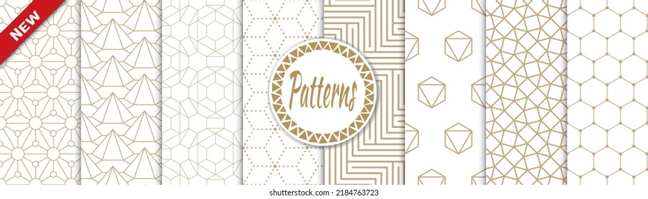 Set of arabic seamless patterns. Asian geometric traditional design islamic pattern. Seamless arabic ramadan pattern.