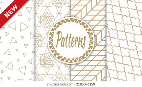Set of arabic seamless patterns. Asian geometric traditional design islamic pattern. Seamless arabic ramadan pattern.