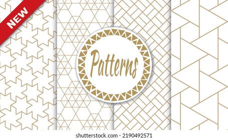 Set of arabic seamless patterns. Asian geometric traditional design islamic pattern. Seamless arabic ramadan pattern.