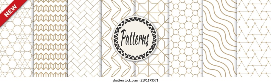 Set of arabic seamless patterns. Asian geometric traditional design islamic pattern. Seamless arabic ramadan pattern.