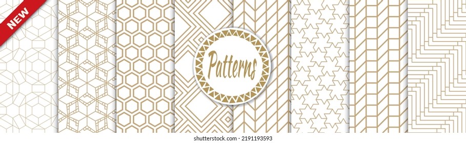 Set of arabic seamless patterns. Asian geometric traditional design islamic pattern. Seamless arabic ramadan pattern.