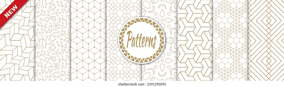 Set of arabic seamless patterns. Asian geometric traditional design islamic pattern. Seamless arabic ramadan pattern.