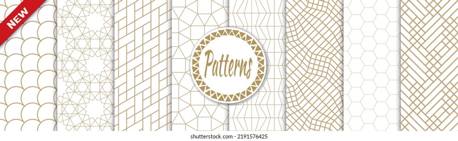 Set of arabic seamless patterns. Asian geometric traditional design islamic pattern. Seamless arabic ramadan pattern.