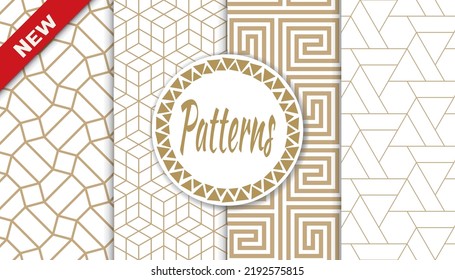 Set of arabic seamless patterns. Asian geometric traditional design islamic pattern. Seamless arabic ramadan pattern.