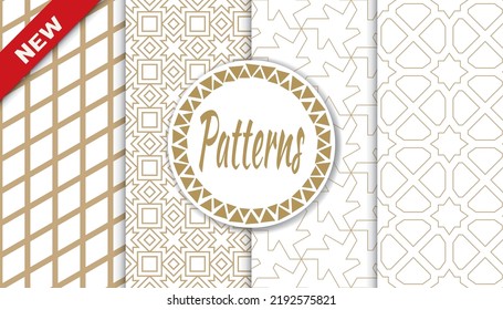 Set of arabic seamless patterns. Asian geometric traditional design islamic pattern. Seamless arabic ramadan pattern.