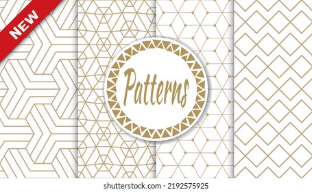 Set of arabic seamless patterns. Asian geometric traditional design islamic pattern. Seamless arabic ramadan pattern.