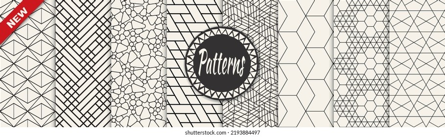 Set of arabic seamless patterns. Asian geometric traditional design islamic pattern. Seamless arabic ramadan pattern.