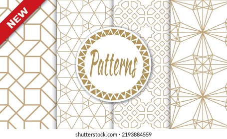 Set of arabic seamless patterns. Asian geometric traditional design islamic pattern. Seamless arabic ramadan pattern.