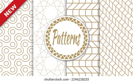 Set of arabic seamless patterns. Asian geometric traditional design islamic pattern. Seamless arabic ramadan pattern.