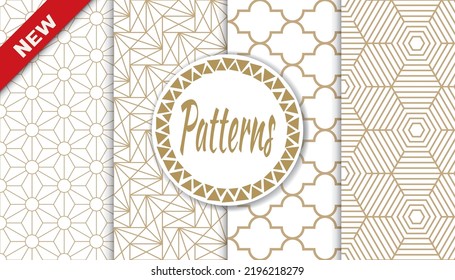 Conjunto de patrones árabes sin fisuras. Patrón islámico geométrico tradicional de diseño asiático. Patrón de ramadán árabe sin foco.