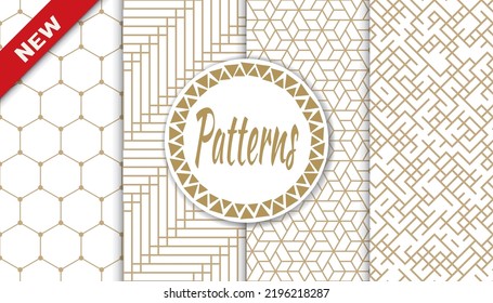 Set of arabic seamless patterns. Asian geometric traditional design islamic pattern. Seamless arabic ramadan pattern.