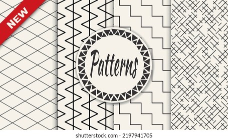 Set of arabic seamless patterns. Asian geometric traditional design islamic pattern. Seamless arabic ramadan pattern.