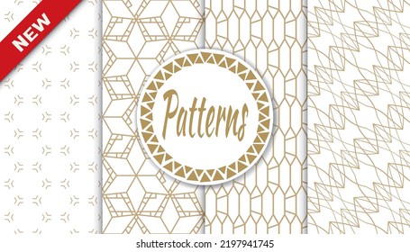 Set of arabic seamless patterns. Asian geometric traditional design islamic pattern. Seamless arabic ramadan pattern.