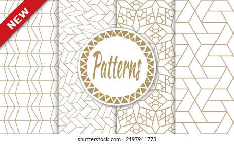 Set of arabic seamless patterns. Asian geometric traditional design islamic pattern. Seamless arabic ramadan pattern.