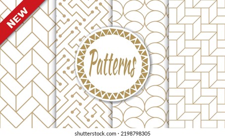 Set of arabic seamless patterns. Asian geometric traditional design islamic pattern. Seamless arabic ramadan pattern.
