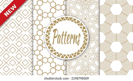 Set of arabic seamless patterns. Asian geometric traditional design islamic pattern. Seamless arabic ramadan pattern.