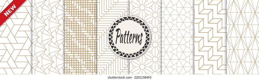 Set of arabic seamless patterns. Asian geometric traditional design islamic pattern. Seamless arabic ramadan pattern.