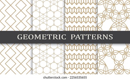Set of arabic seamless patterns. Asian geometric traditional design islamic pattern. Seamless arabic ramadan pattern.