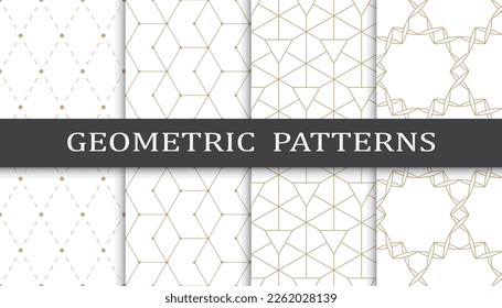 Set of arabic seamless patterns. Asian geometric traditional design islamic pattern. Seamless arabic ramadan pattern.