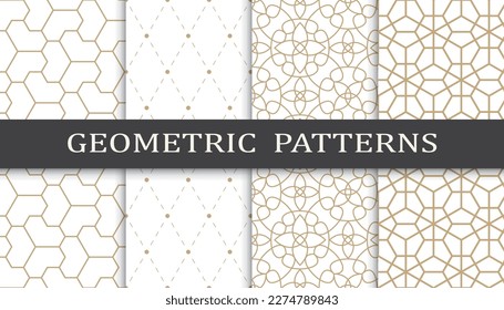 Set of arabic seamless patterns. Asian geometric traditional design islamic pattern. Seamless arabic ramadan pattern.