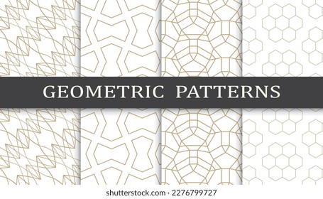 Set of arabic seamless patterns. Asian geometric traditional design islamic pattern. Seamless arabic ramadan pattern.