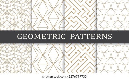 Set of arabic seamless patterns. Asian geometric traditional design islamic pattern. Seamless arabic ramadan pattern.